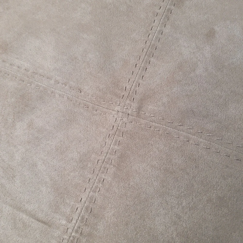 Pottery Barn Accent Pillow Cover Brown Faux Suede Stitched Square 18x18 Decor